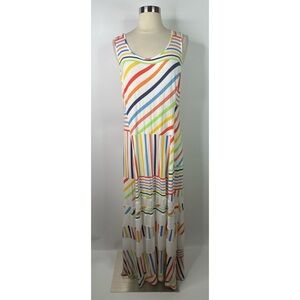 Peter Som Sleeveless Multicolor Striped Maxi Dress